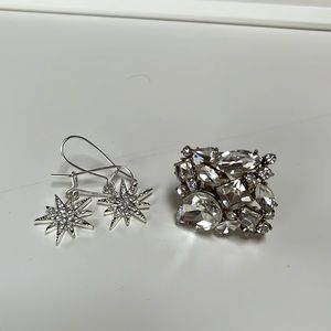 Earrings, ring costume jewelry both pieces for one price